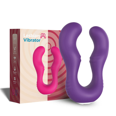ویبراتور سیلیکونی شارژی راحت G Spot Sex Toy لزبین دو نفوذی