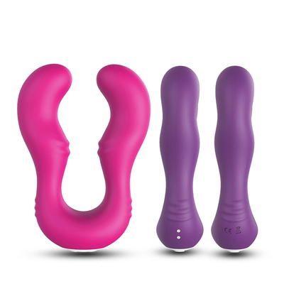 ویبراتور سیلیکونی شارژی راحت G Spot Sex Toy لزبین دو نفوذی