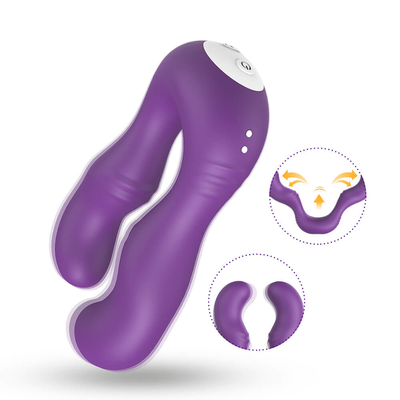 ویبراتور سیلیکونی شارژی راحت G Spot Sex Toy لزبین دو نفوذی