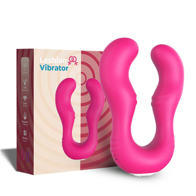 ویبراتور سیلیکونی شارژی راحت G Spot Sex Toy لزبین دو نفوذی
