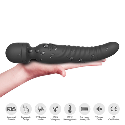 ماساژور دو انتها با گرمایش هوشمند AV Wand گردن نرم ویبراتور Dildo