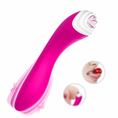 محرک زبان لیس ویبراتور Dildo , ماساژور ضد آب تحریک کننده واژن