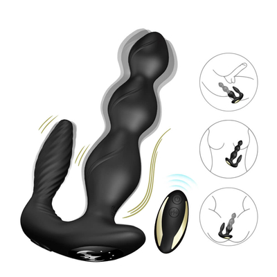 ریموت بی سیم 9 سرعته دوشاخه ارتعاشی مقعدی سه موتور محرک پرینه