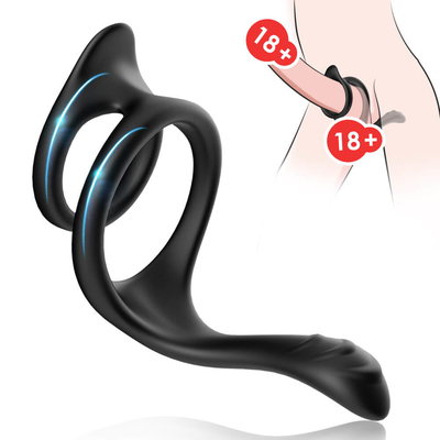 حلقه آلت تناسلی دو حلقه اسباب بازی جنسی 80x70x50mm حلقه های سیلیکونی کامل نعوظ آلت تناسلی مرد