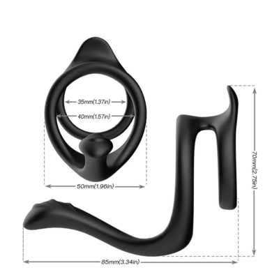 حلقه آلت تناسلی دو حلقه اسباب بازی جنسی 80x70x50mm حلقه های سیلیکونی کامل نعوظ آلت تناسلی مرد